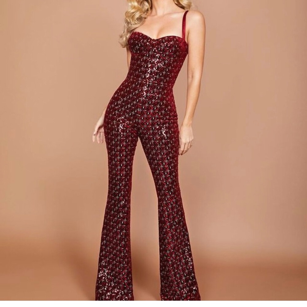 Nadine Merabi Hailey Red Jumpsuit